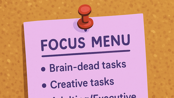 My Focus Menu: A Lifeline for Foggy Brain Days